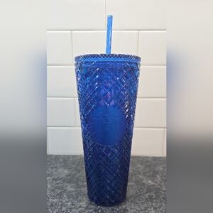 Starbucks 2022 Holiday Azure Blue Trumbler Cup